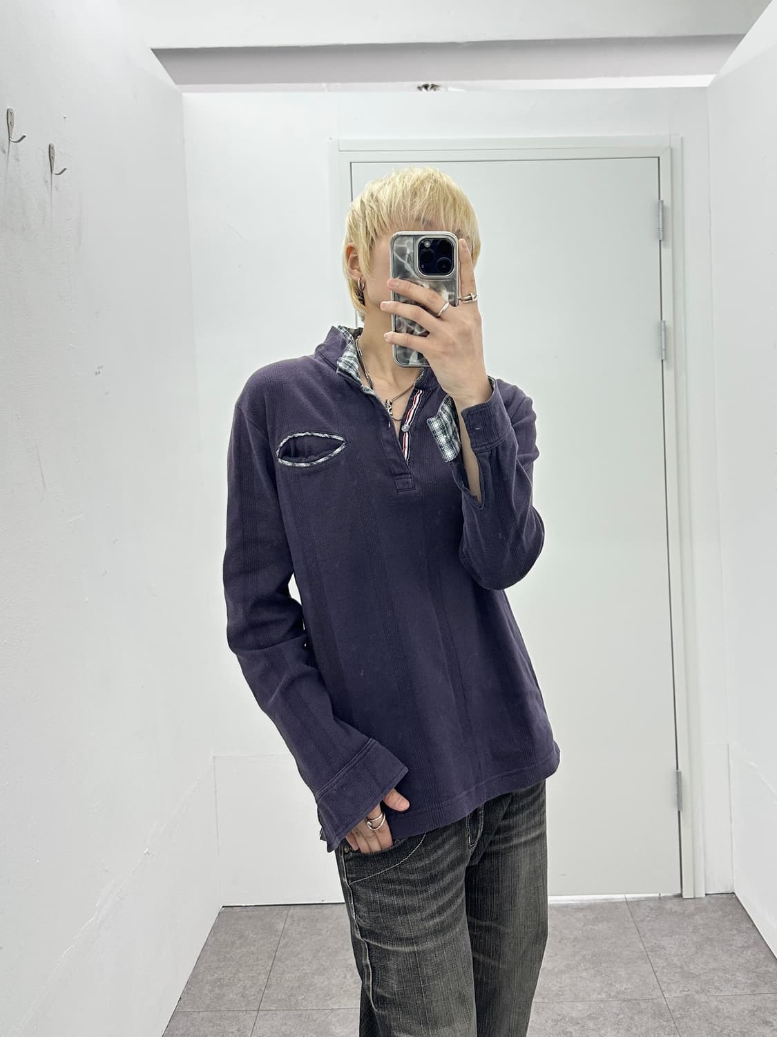 UP Renoma Fake Layered Sleeve Top  상품이미지1