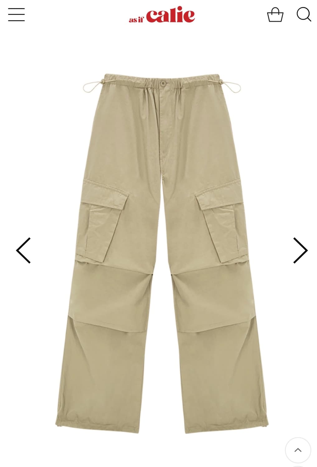 에즈이프캘리 PARACHUTE CARGO PANTS BEIGE 상품이미지1