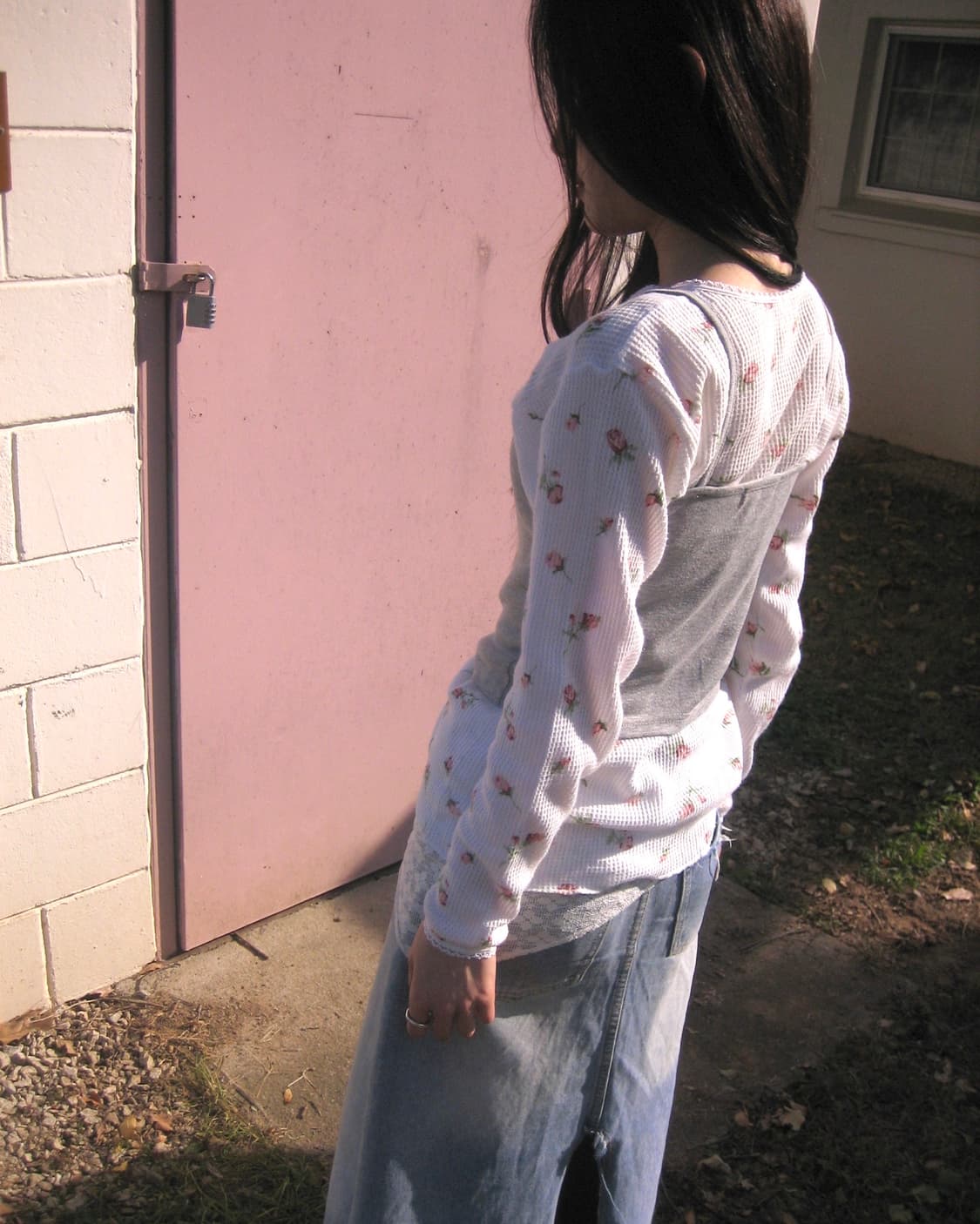 [Hanes] floral waffle Long Sleeve 상품이미지1