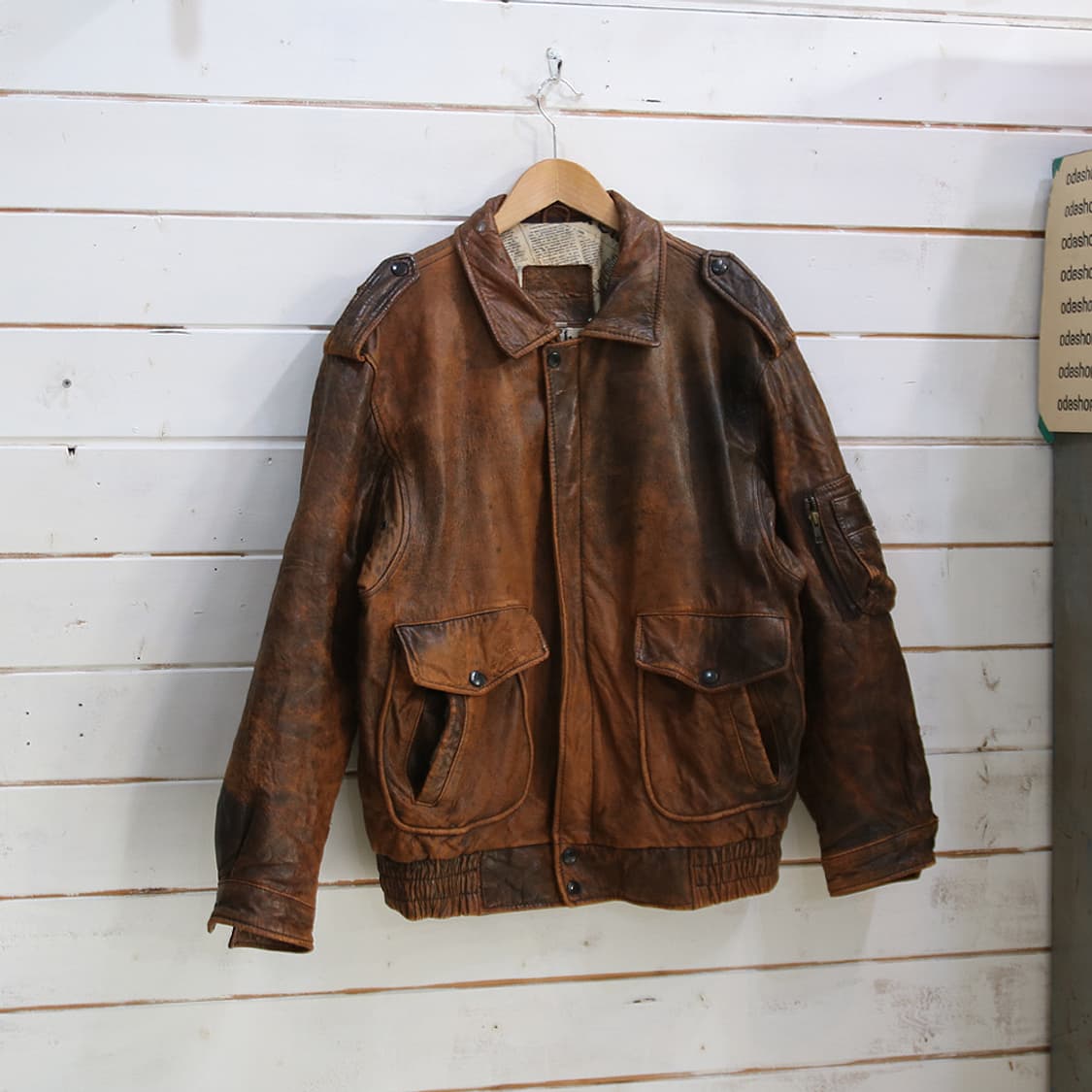 (착용컷) 양가죽 플라이트 자켓 (남성용 103) 상품이미지1