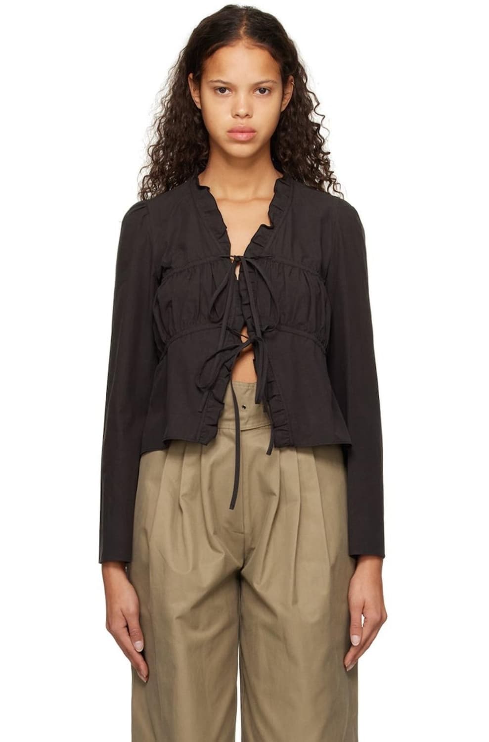 더오픈프로덕트 러플드 코튼 블라우스 상품이미지2