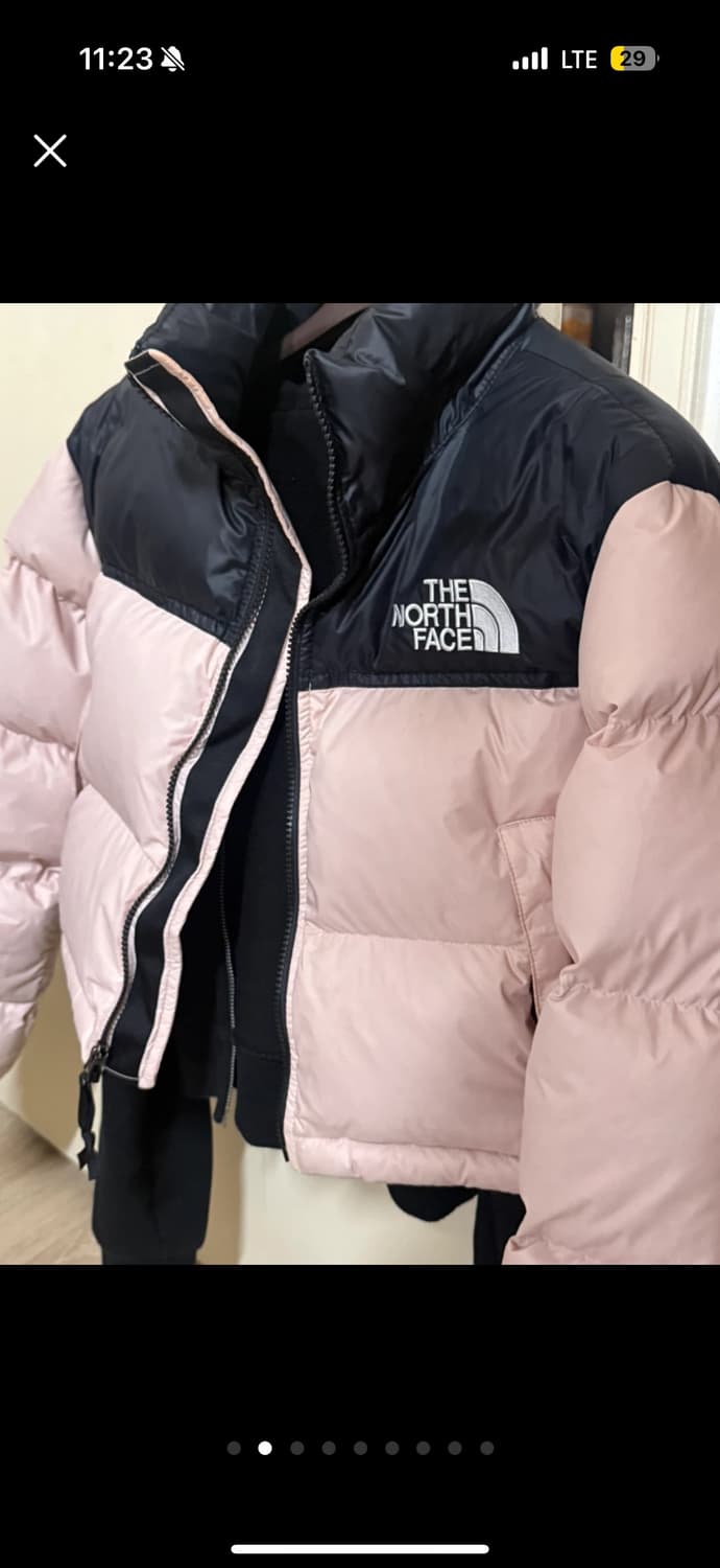 노스페이스 눕시 숏패딩 xs 모스핑크  상품이미지1