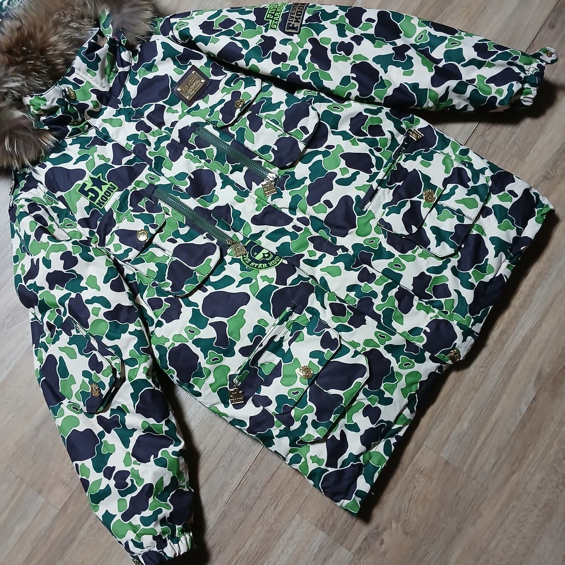 파이브스타쿤 베이프맛 카모 보드 패딩 스키 점퍼 자켓 실물 좋음 상품이미지5