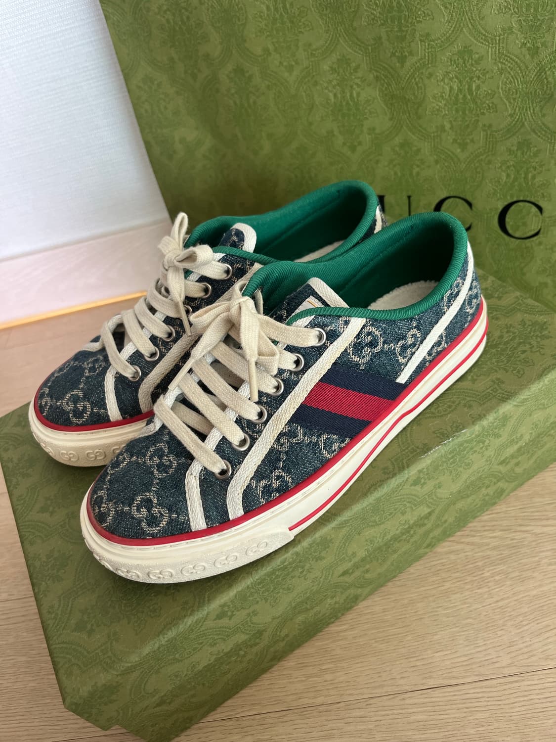 구찌 GG 테니스 데님 1977 스니커즈 35 상품이미지4