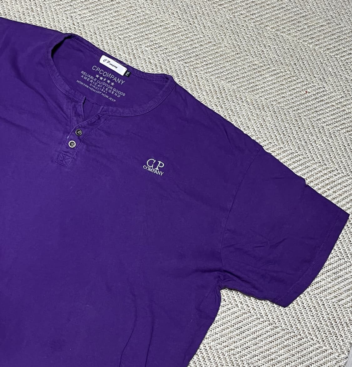 CP컴퍼니 오버핏 퍼플 헨리넥 반팔 티셔츠 3XL 상품이미지6