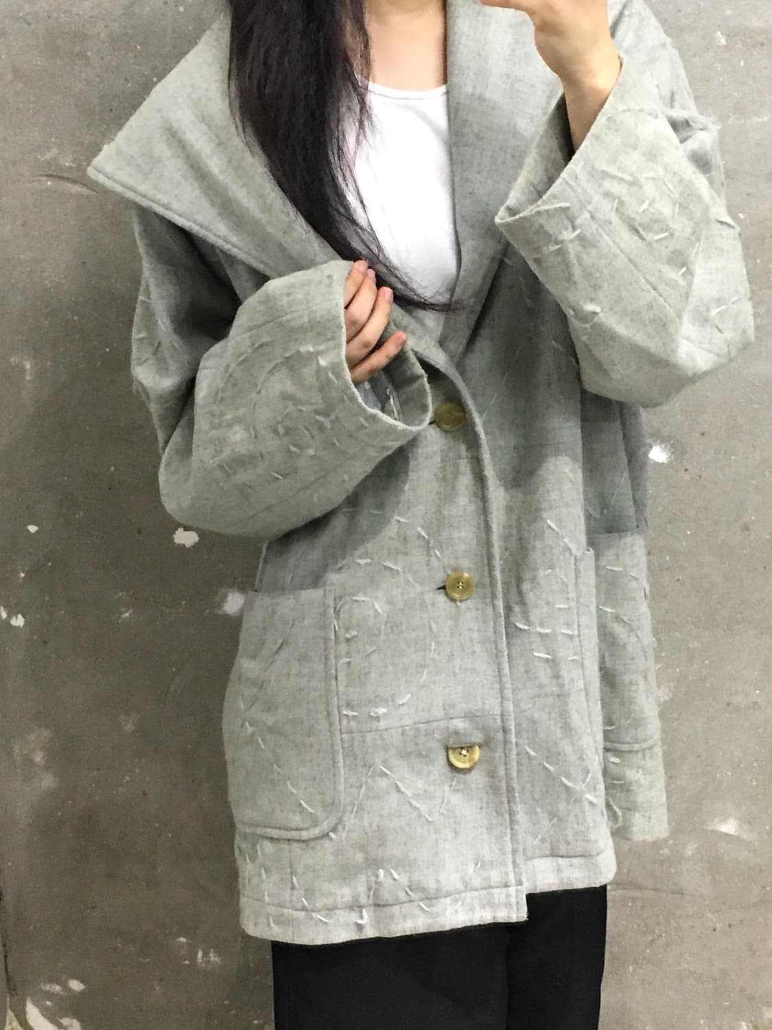 Hai Sporting Gear 하이스포팅기어 그레이 스티치 후드 코트 상품이미지3