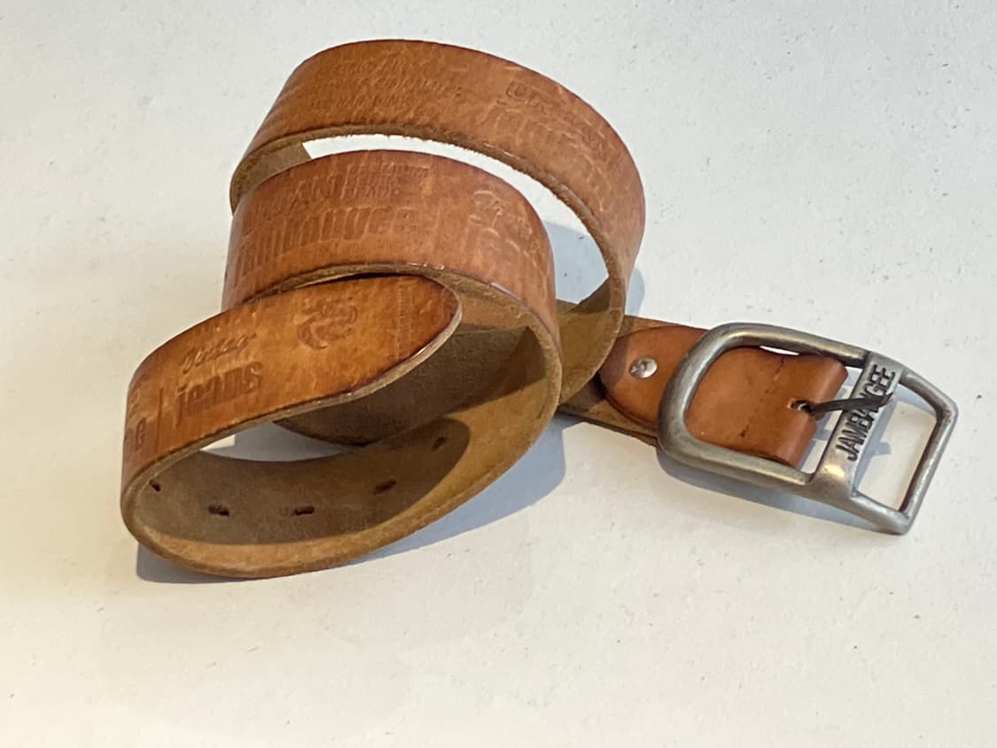 Jambangee 빈티지 레터링 레더 벨트  상품이미지2