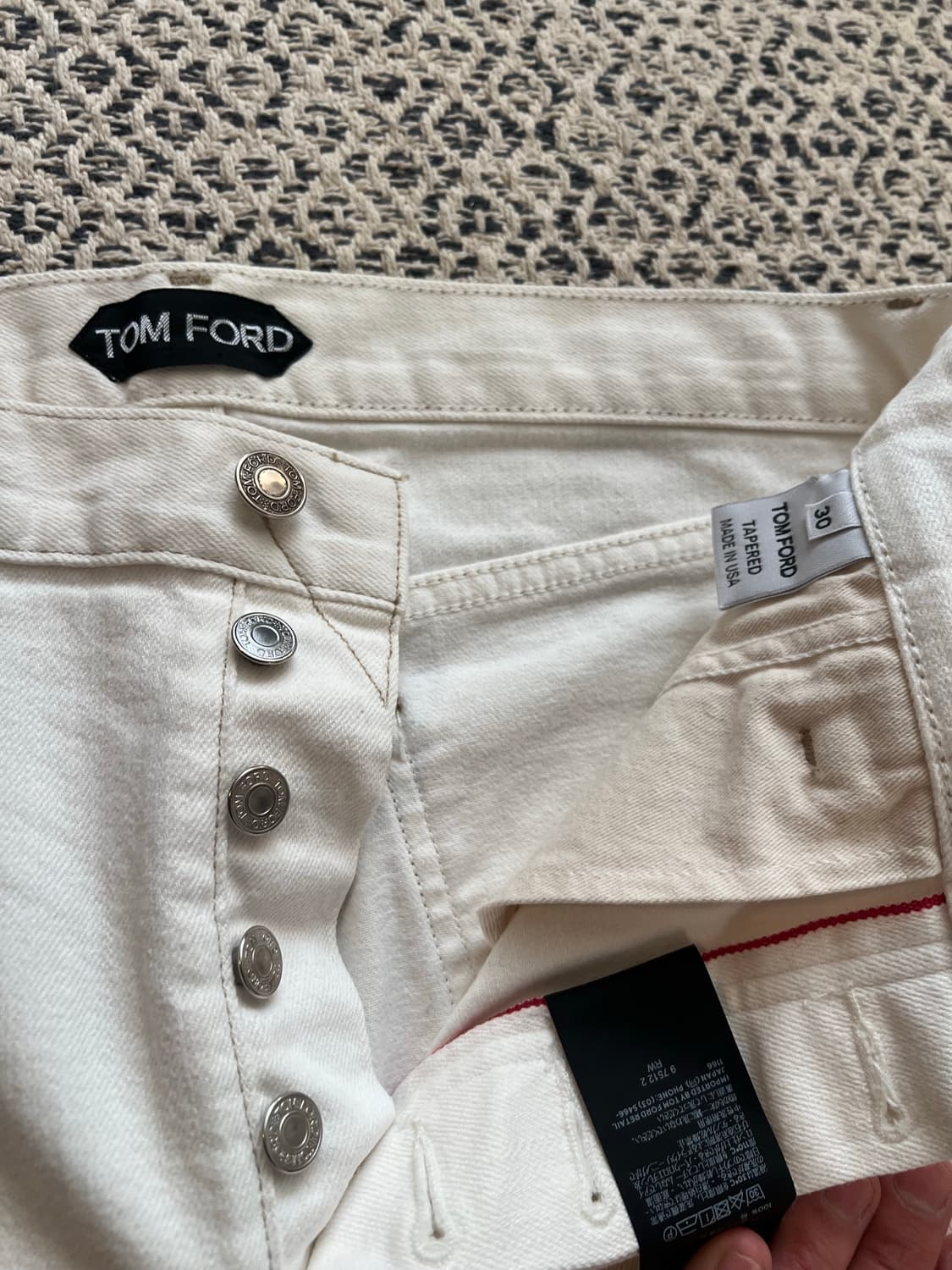 톰포드 스웨이드 패치 크림진 테이퍼드 핏  상품이미지2