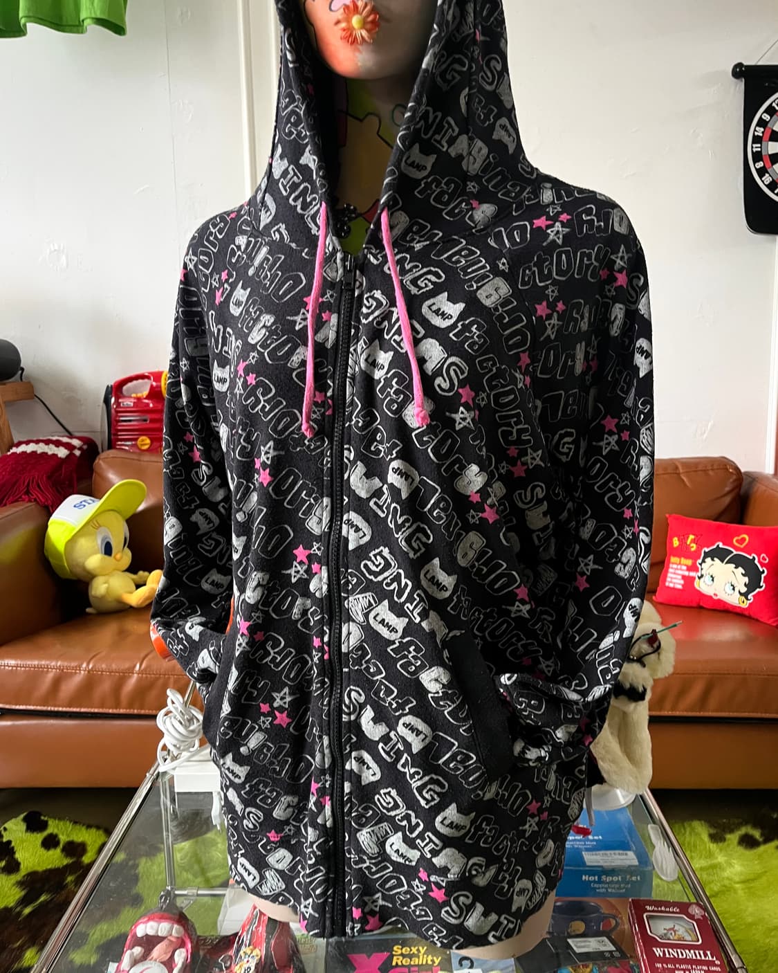 COLZA Graphic Pattern Ears Hood Zip-up 상품이미지2