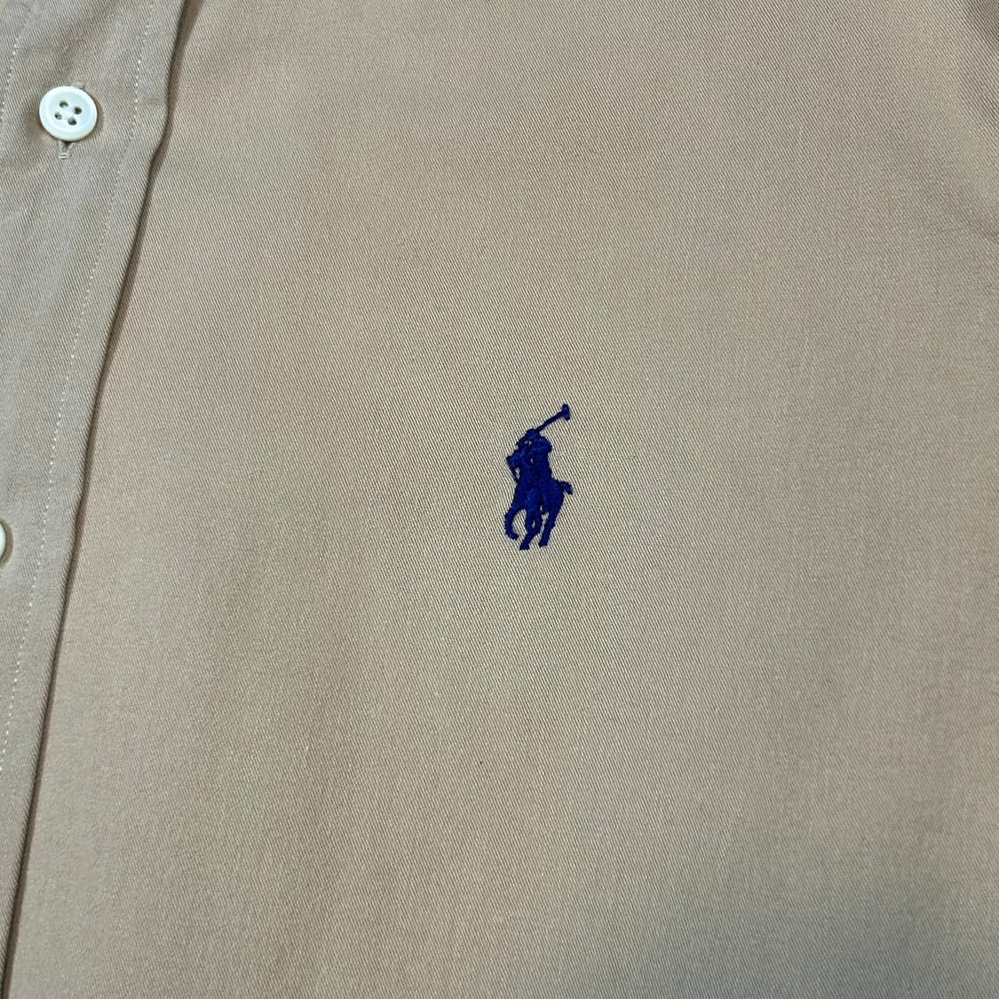 S) 폴로 랄프로렌 클래식핏 브라운 솔리드 셔츠 상품이미지4