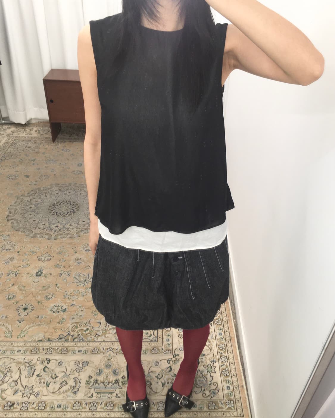 블랙 레이어드 슬리브리스 상품이미지4