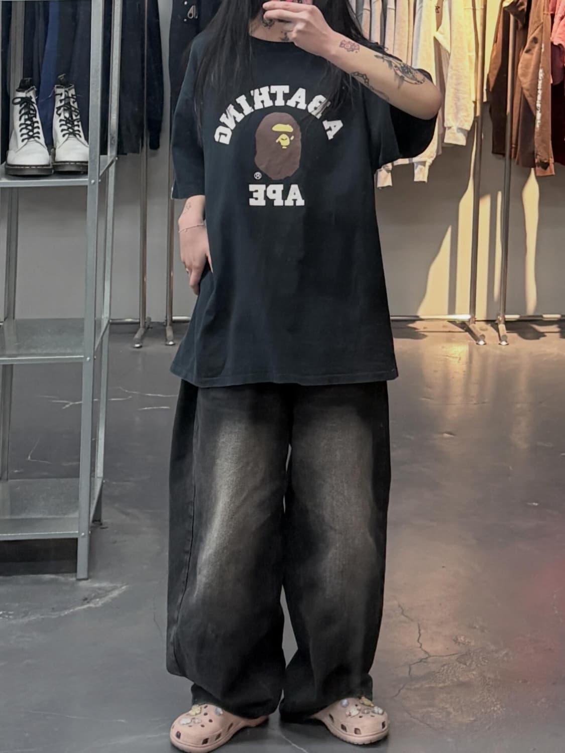 베이프 빅사루 컬리지 블랙 반팔 A3549 상품이미지1