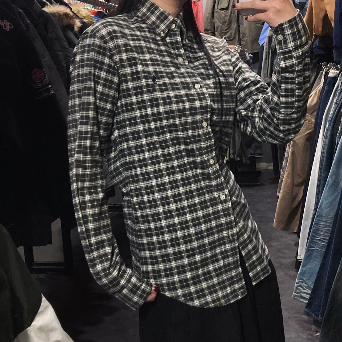 [IM] 폴로 랄프로렌 타탄 체크 블랙 옥스퍼드 셔츠 상품이미지5