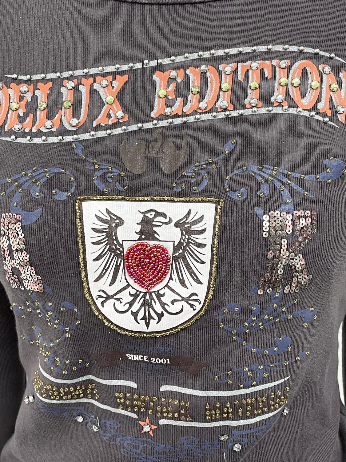 y2k 스터드 비즈 디테일 롱 슬리브 상품이미지2