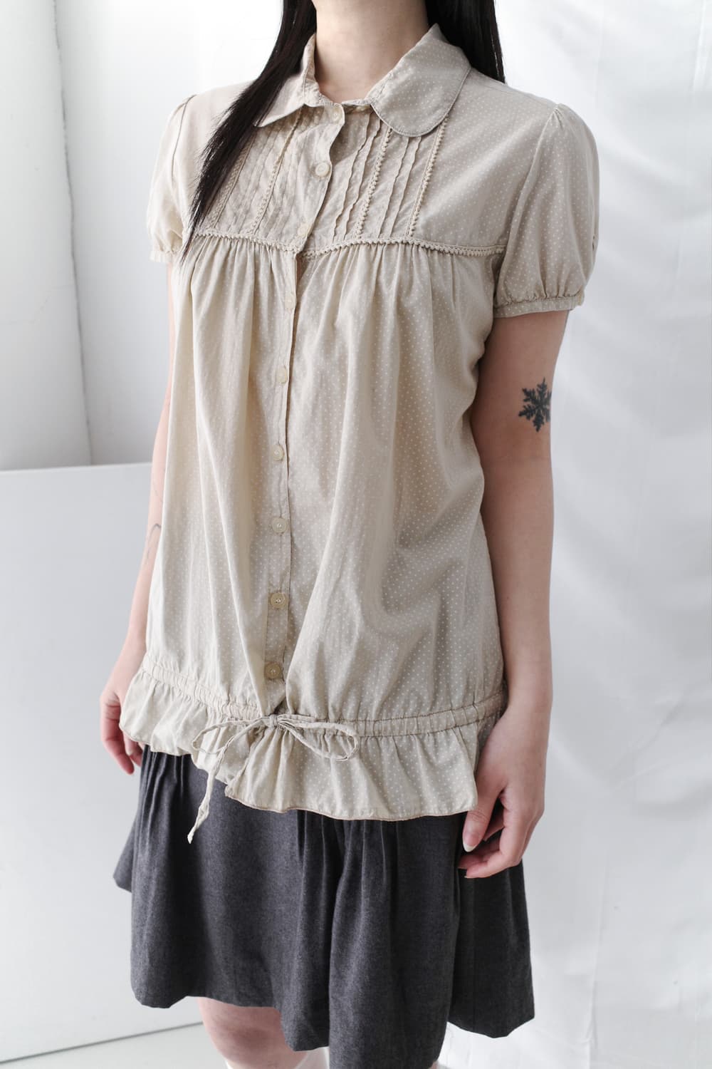 dot puff half shirt 상품이미지6