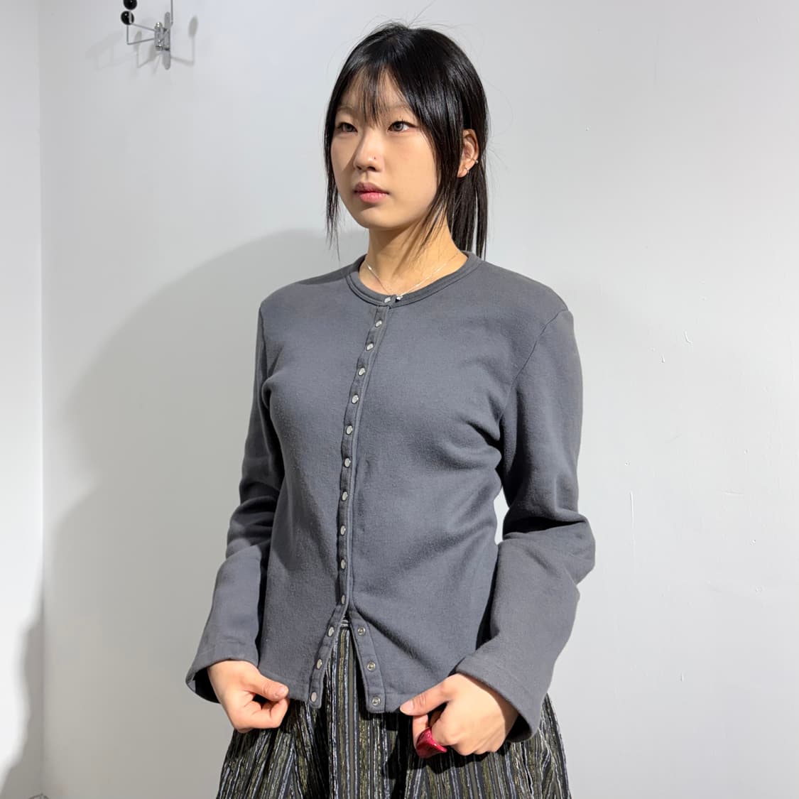 아네스베 차콜 멀티 버튼 코튼 자켓 상품이미지1