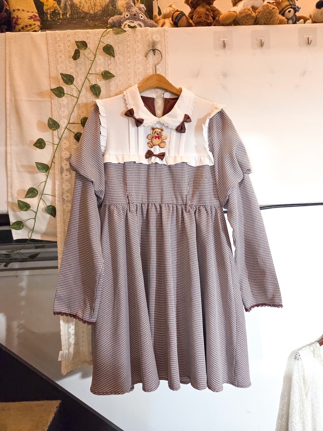 Deary 곰돌이 리본 원피스 [빅사이즈] 상품이미지1