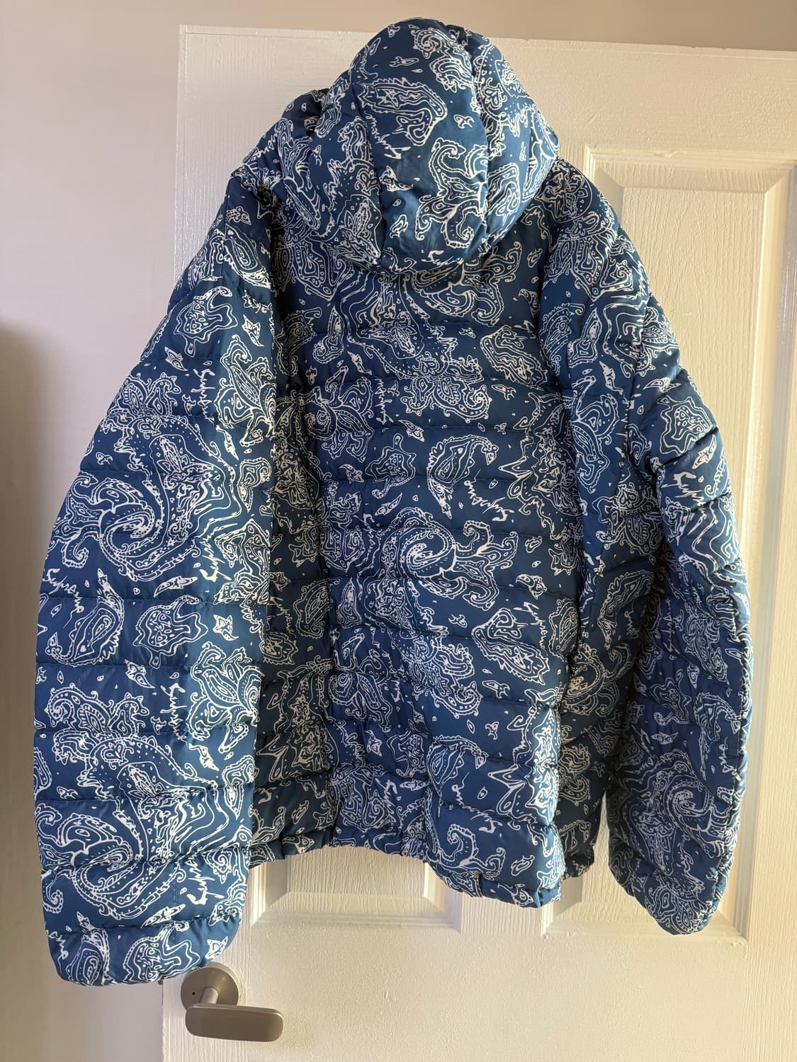 XL 슈프림 마이크로 다운하프 집후드 풀오버 블루 페이즐리 - 22FW 상품이미지5