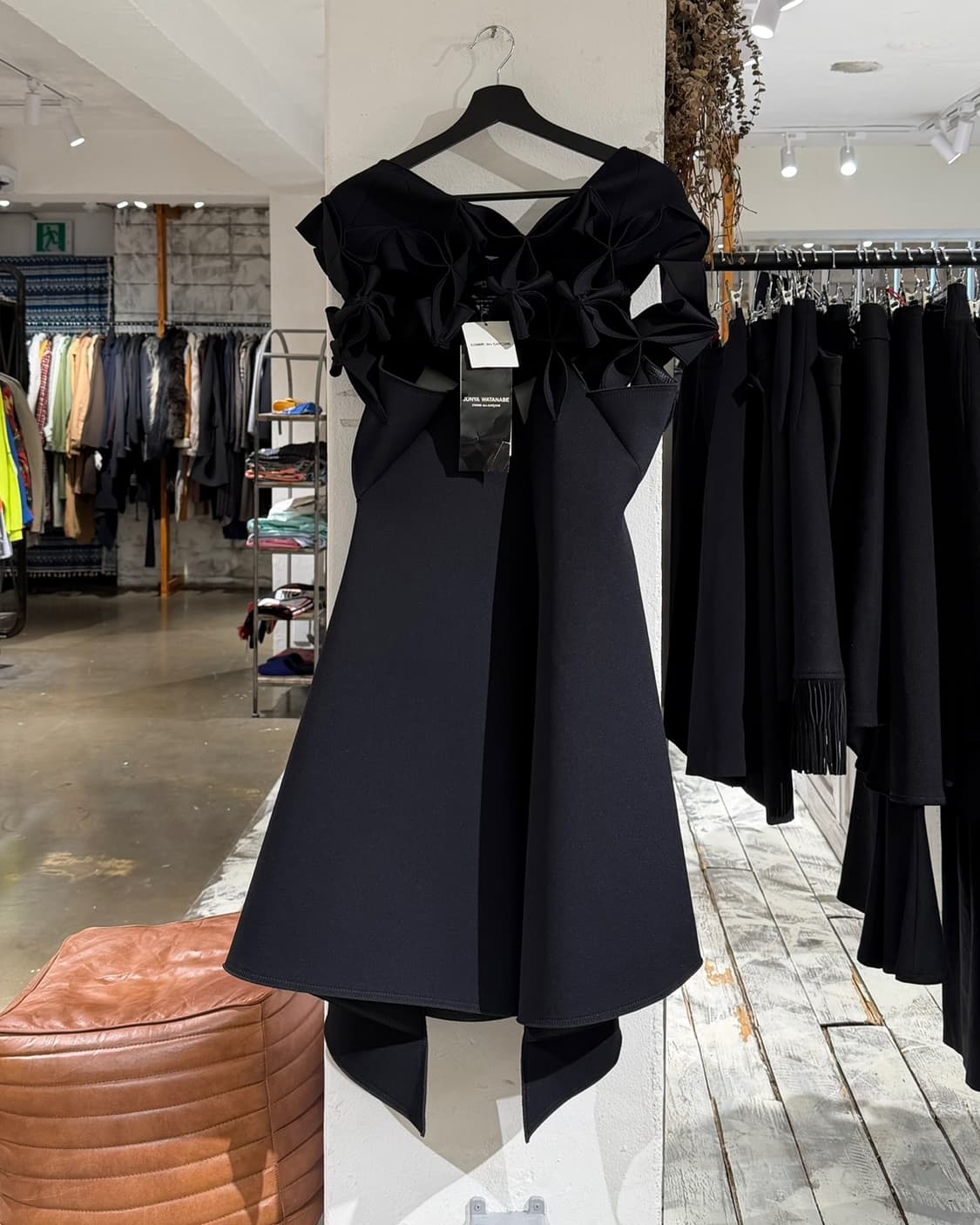 준야 와타나베 블랙 나일론 스컬프쳐 드레스 상품이미지1