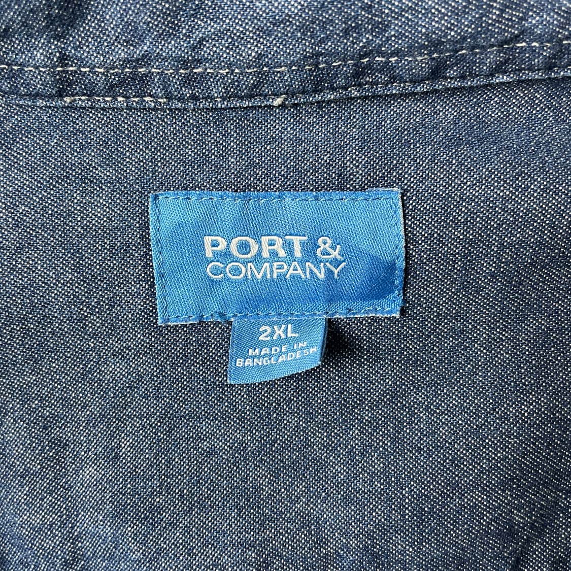 PORT&COMPANY 빈티지 중청 데님 코튼 셔츠 A00565 상품이미지9