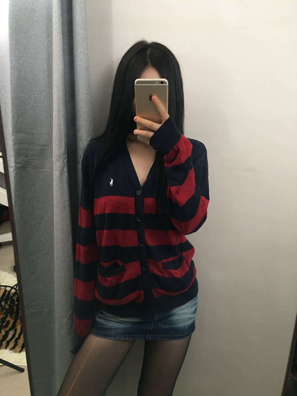 [정품]폴로 랄프로렌 네이비 스트라이프 가디건 S 상품이미지1