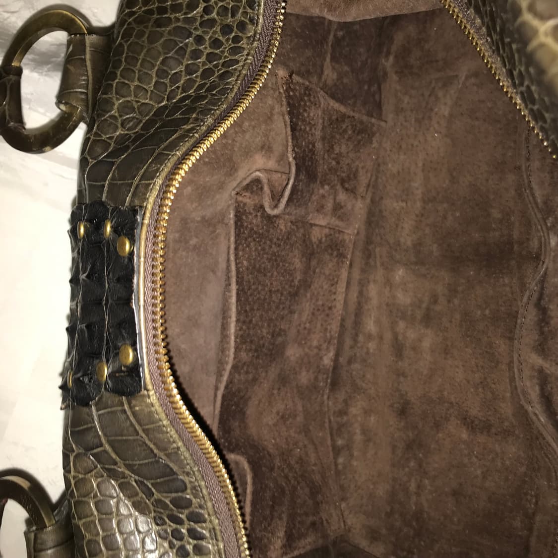 Time 올리브 스터드 크로커다일 토트백 빅백 상품이미지8