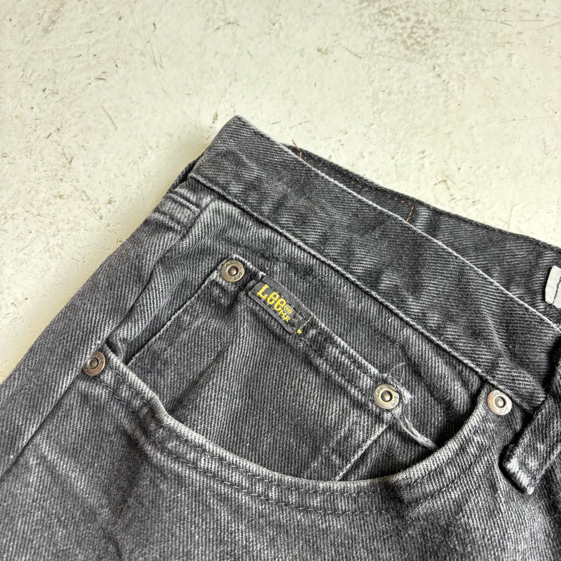 00s LEE 빈티지 흑청 데님팬츠 33x30 상품이미지5
