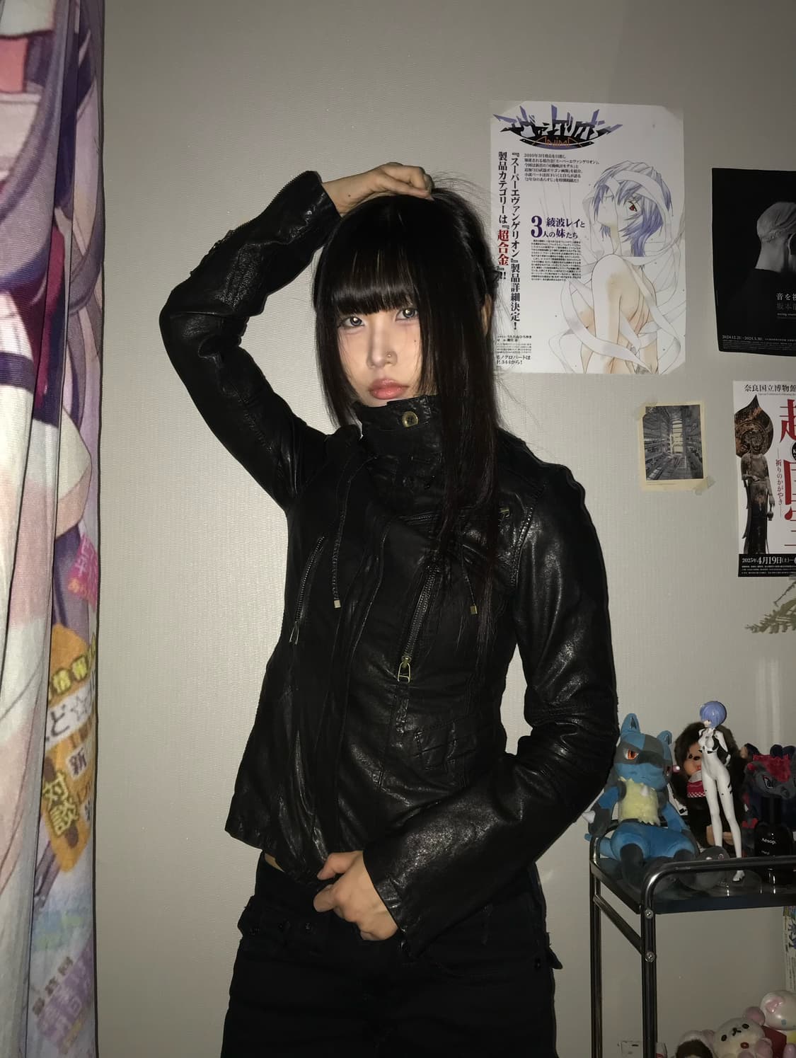 릭맛 양가죽 하이넥 레더자켓 상품이미지2