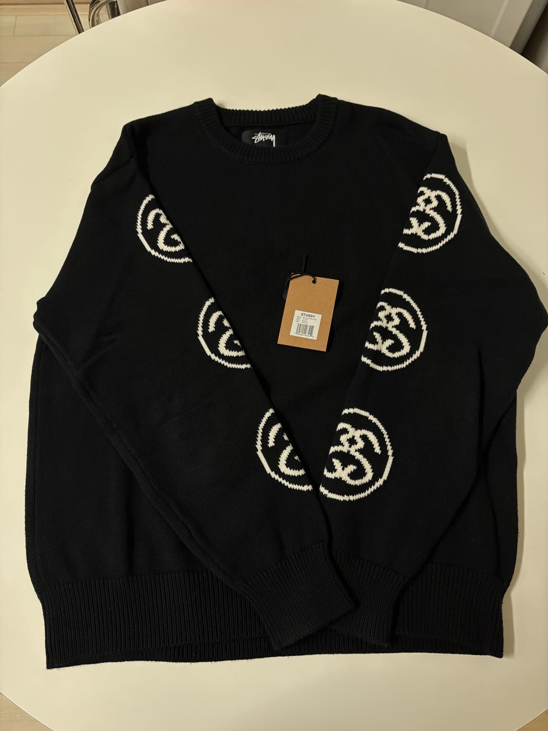 [M] 스투시 SS 링크 니트 스웨터 블랙 상품이미지2