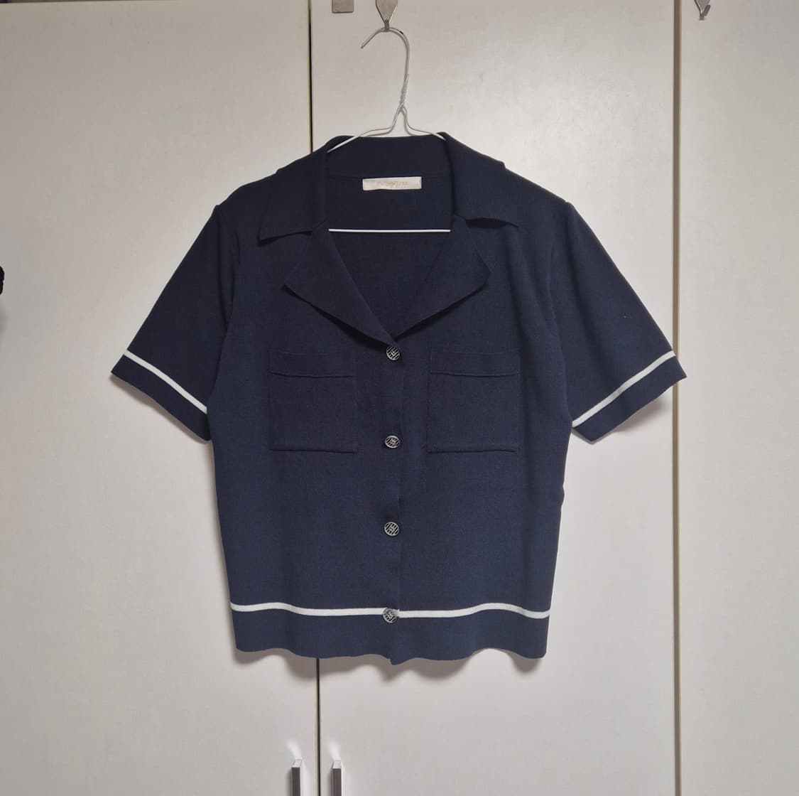 페이지플린 여름 반팔 니트 자켓 네이비 상품이미지1