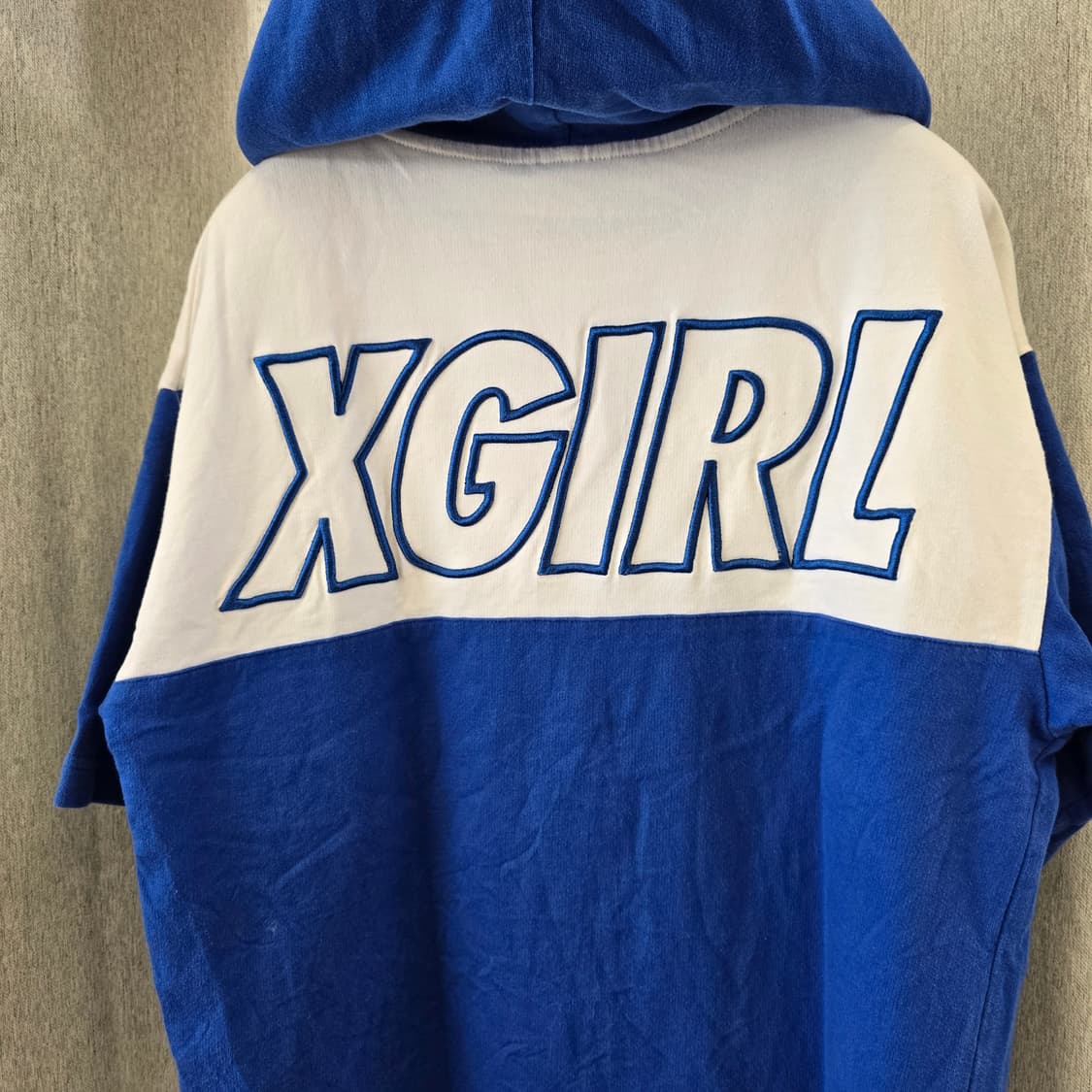 X-girl 엑스걸 로고 투톤 반팔 후드티 상품이미지9
