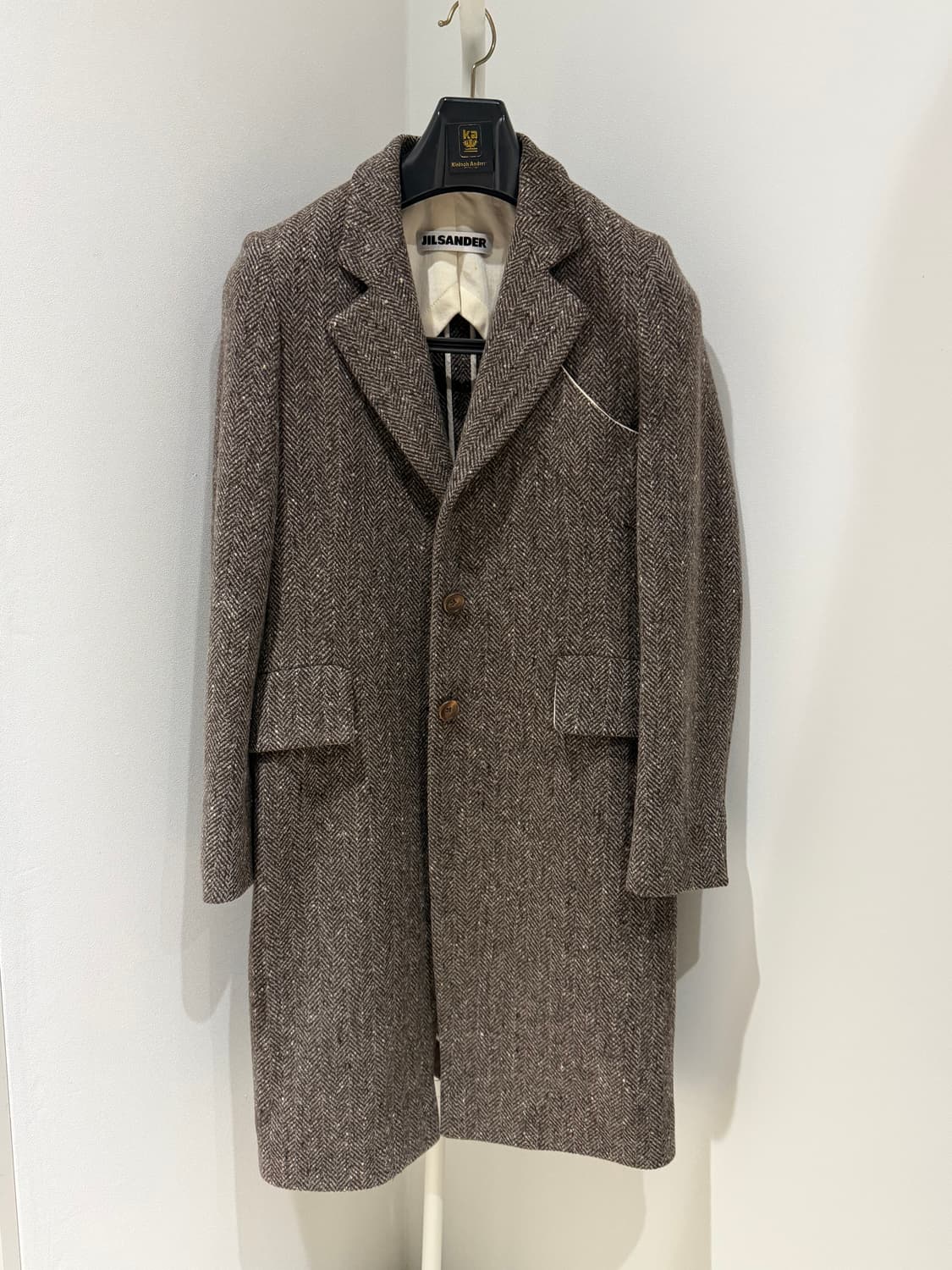 [38IT=44-55] 질샌더 캐시미어 헤링본 코트 상품이미지1