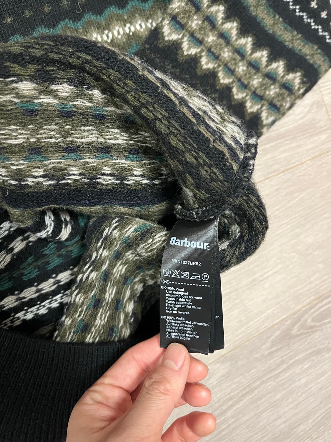 (새상품) 바버 페어아일 램스울100 니트 상품이미지5