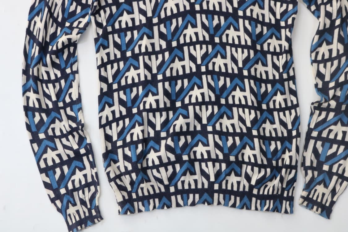 Vintage 55 빈티지 55 기하학 패턴 코튼 니트 스웨터 (L) 상품이미지9