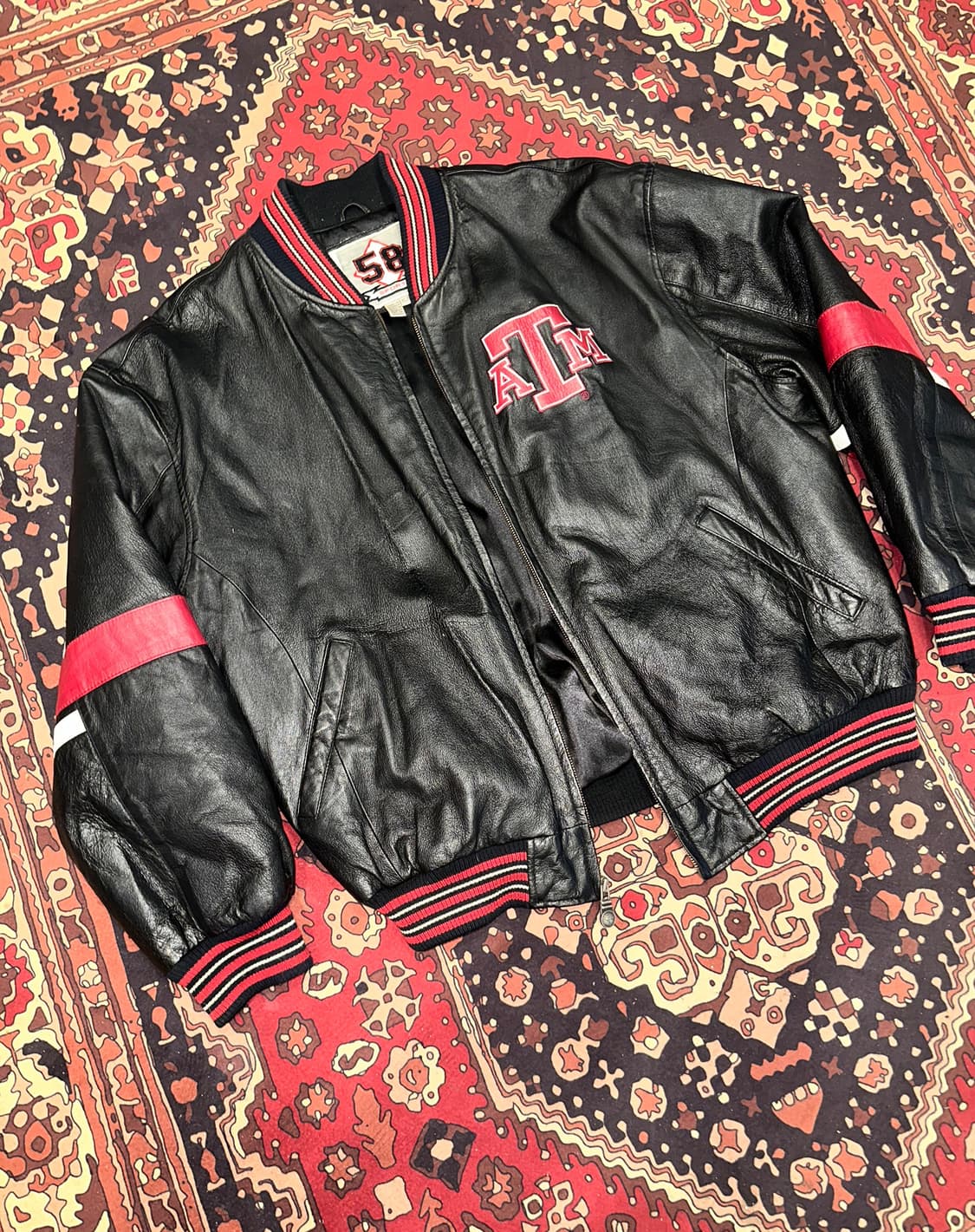 ( XXXL ) 야구점퍼 소가죽자켓 빅사이즈자켓 빈티지가죽자켓 상품이미지5