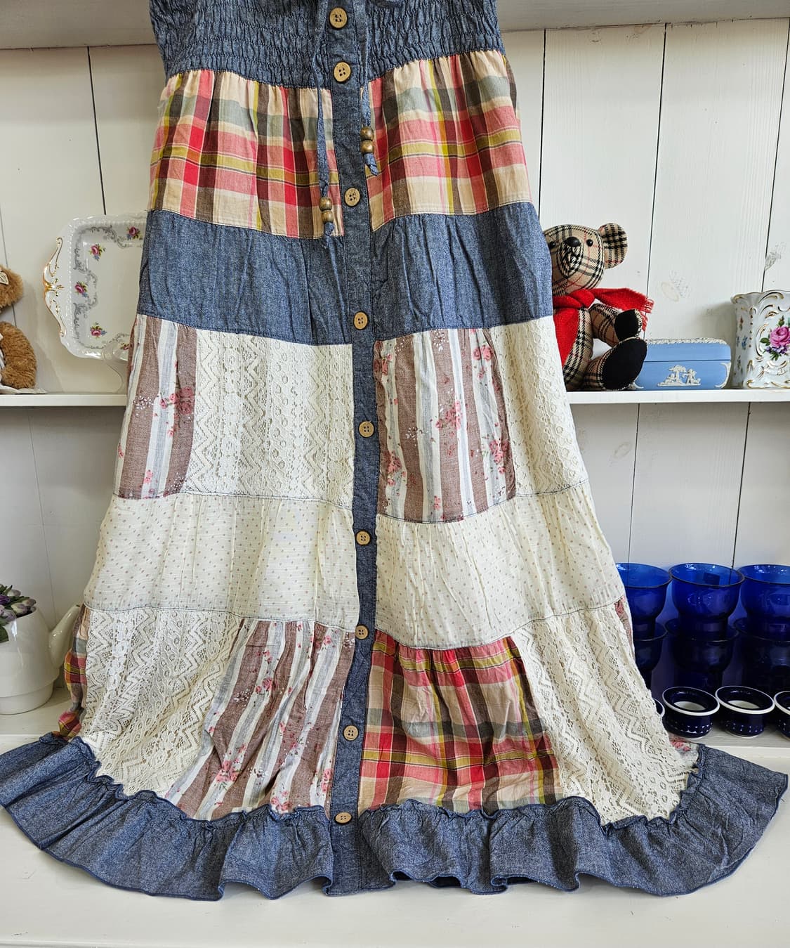 패치워크 원피스 빈티지 스타일 상품이미지4