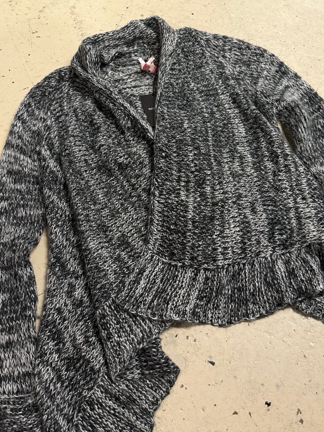 drape collar heather knit cardigan 상품이미지8