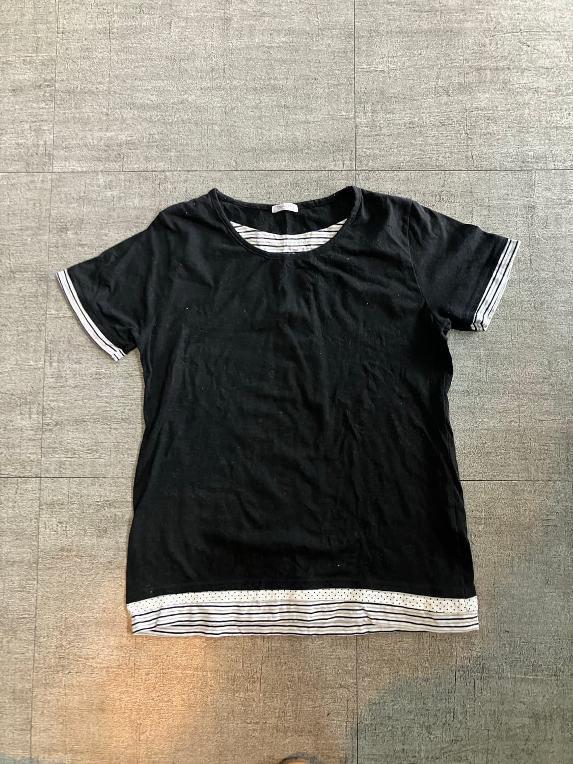 일본빈티지 Cinemaclub 하구미모리걸 할메카지 레이어드 반팔티셔츠 상품이미지1