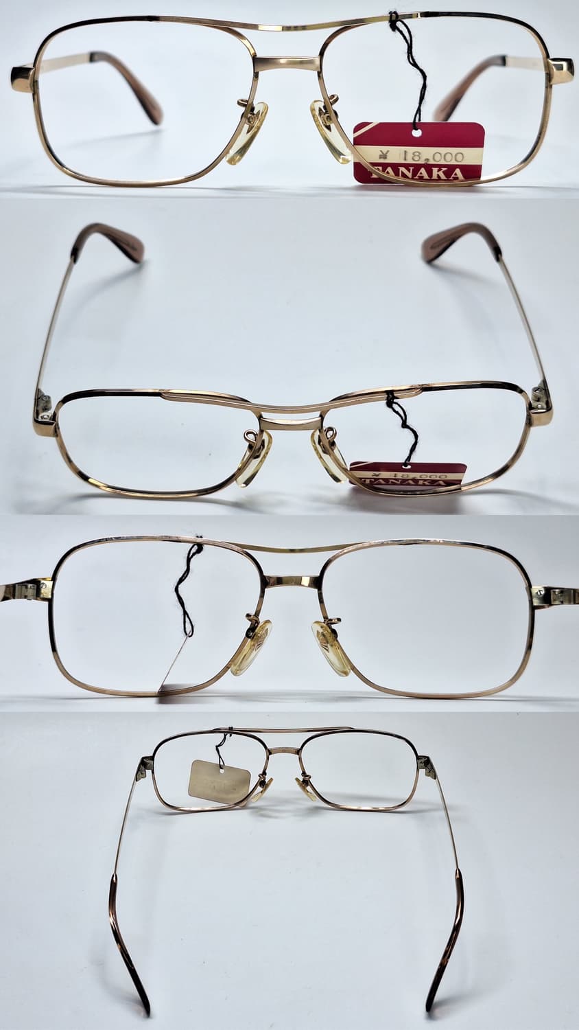 80s 일본 빈티지 데드스톡 미사용/투브릿지 12KGF 금장 안경테 상품이미지2