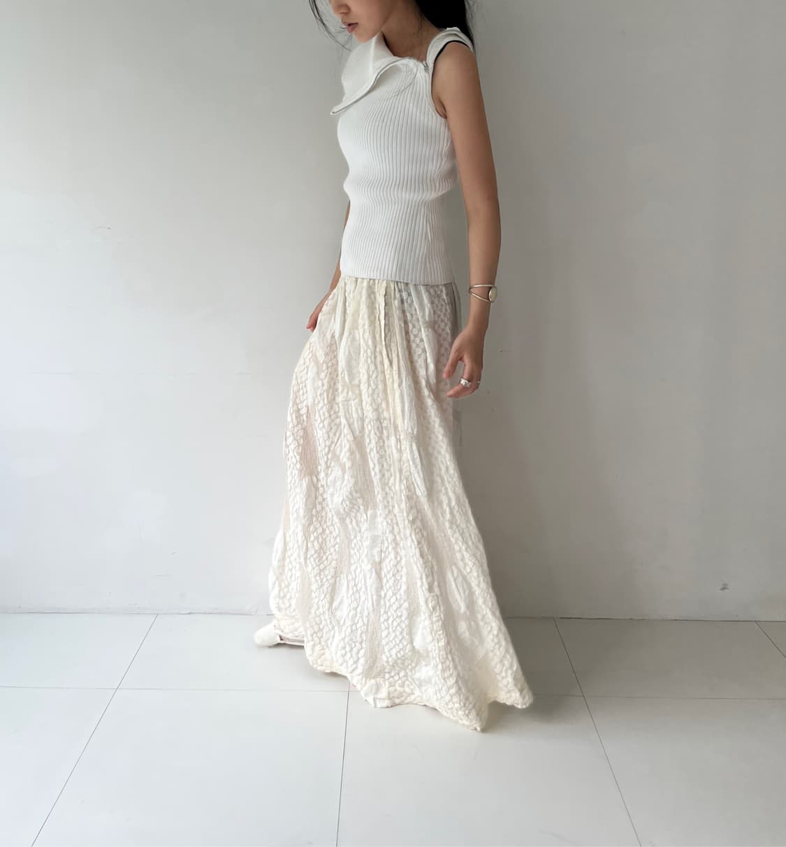 이세이미야케 embossed pattern skirt 상품이미지5