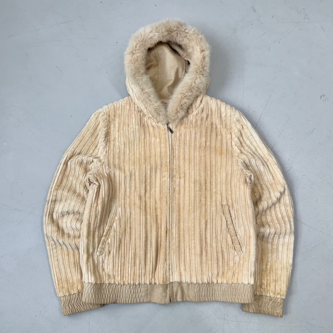 Y2K 퍼 울프조 코듀로이 후드집업 상품이미지2