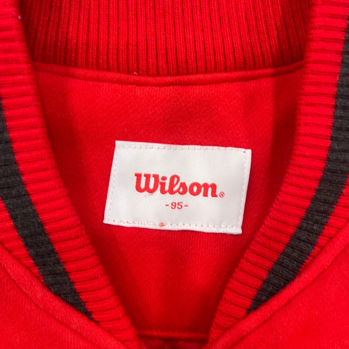 95 윌슨 레드 배색 야구 점퍼 상품이미지6