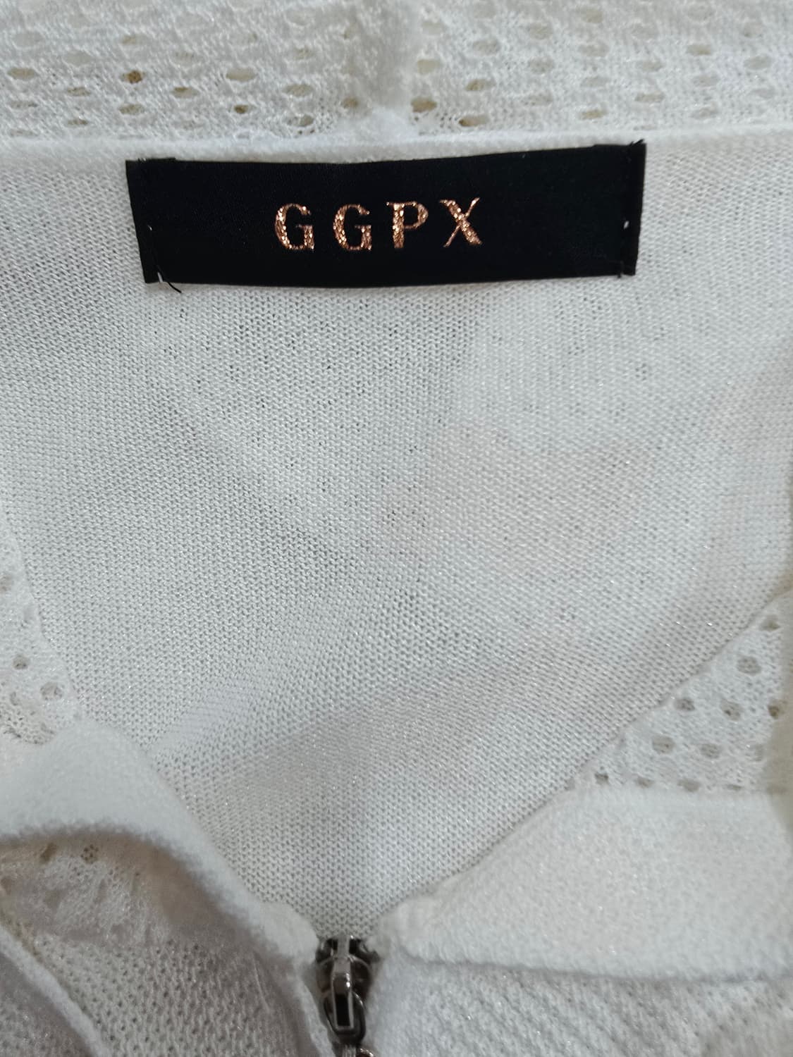 GGPX 화이트 니트 후드 집업 상품이미지8