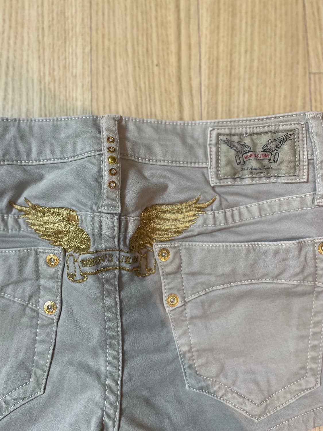 로빈스진 골드윙 자수 y2k 팬츠 반바지  상품이미지1