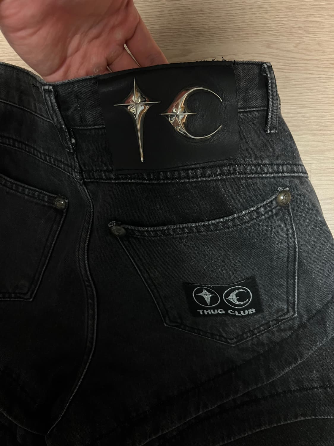 떠그클럽 풀스터드 데님팬츠 블랙 2사 상품이미지6