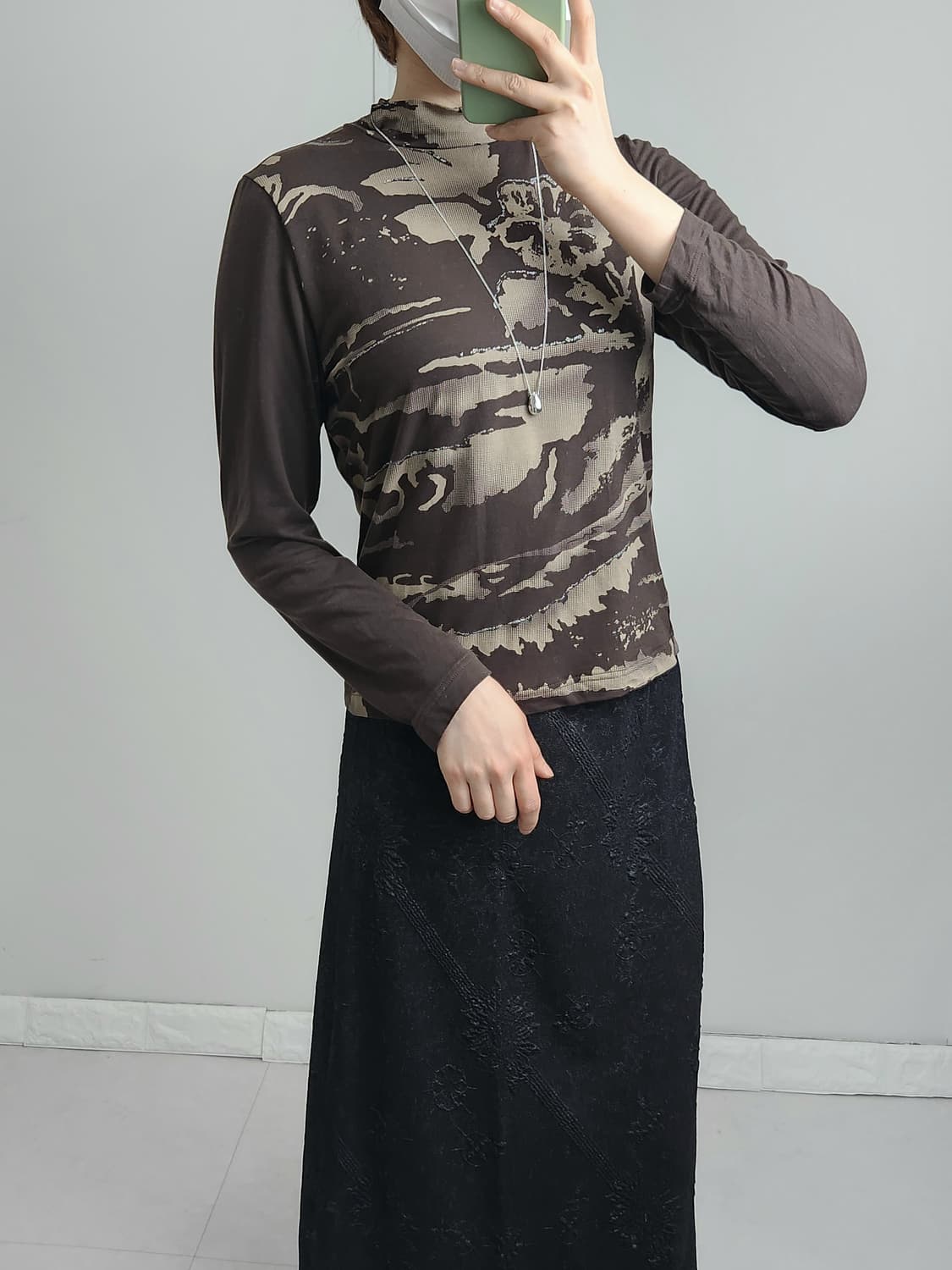 패턴 롱슬리브 탑 상품이미지5