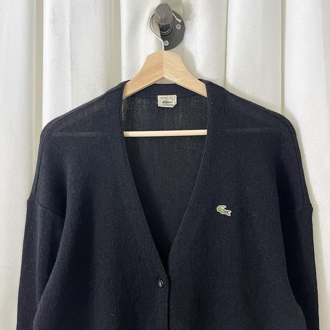 라코스테 블랙 브이넥 울 가디건 상품이미지2