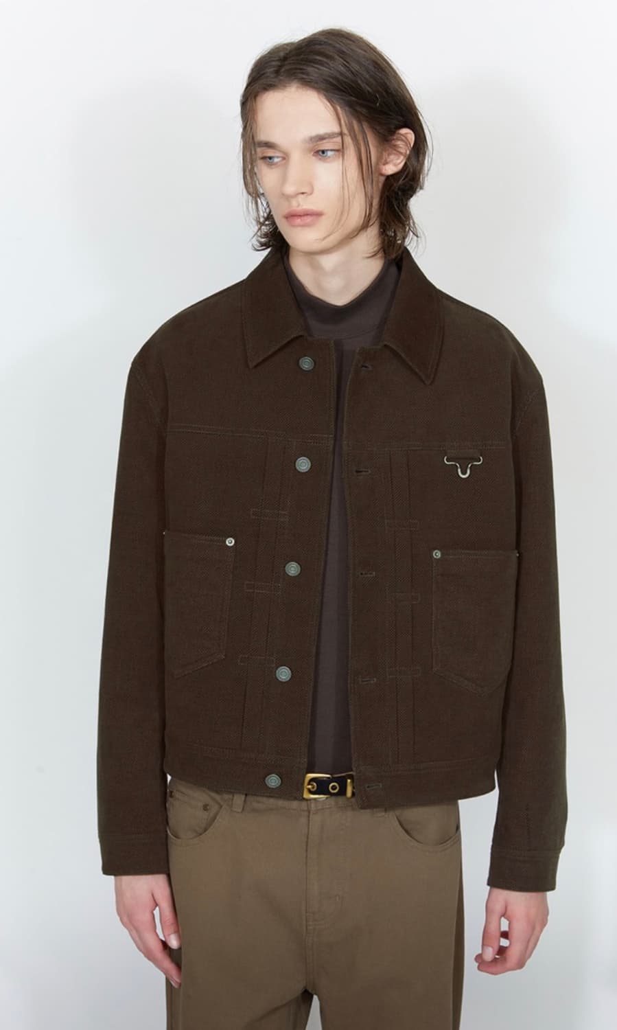 일꼬르소 크래프트 트러커 자켓 브라운 상품이미지1