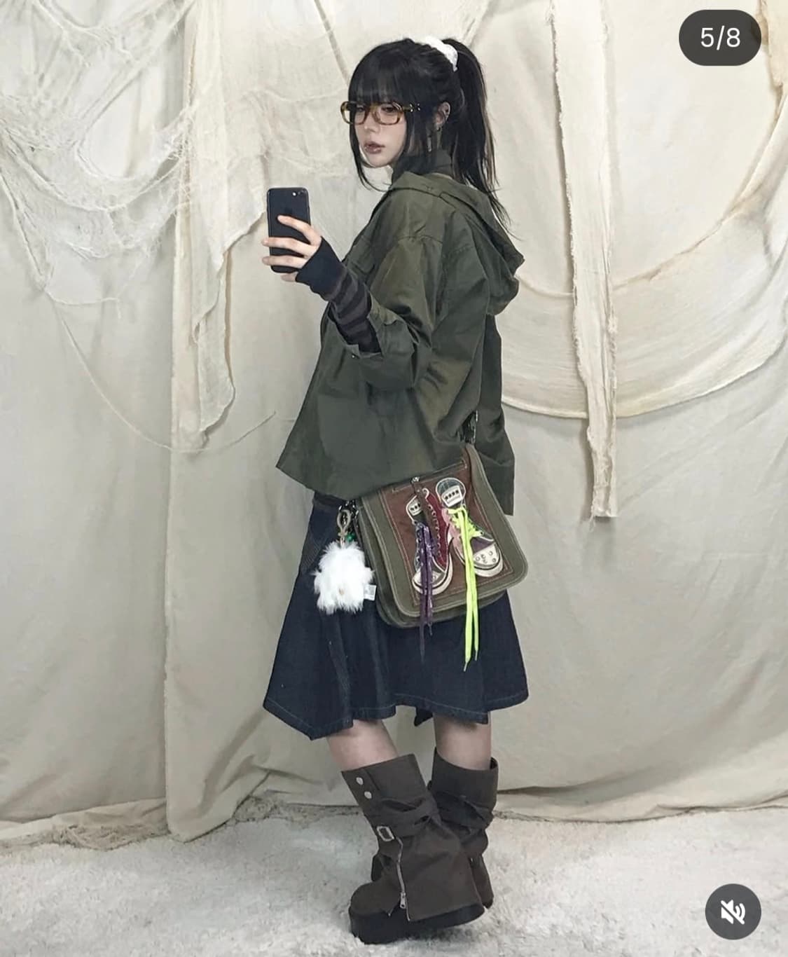 KIRU키루  빈티지 세트(그런지,모리,페어리,도쿄,초코,카키,야상세트) 상품이미지5