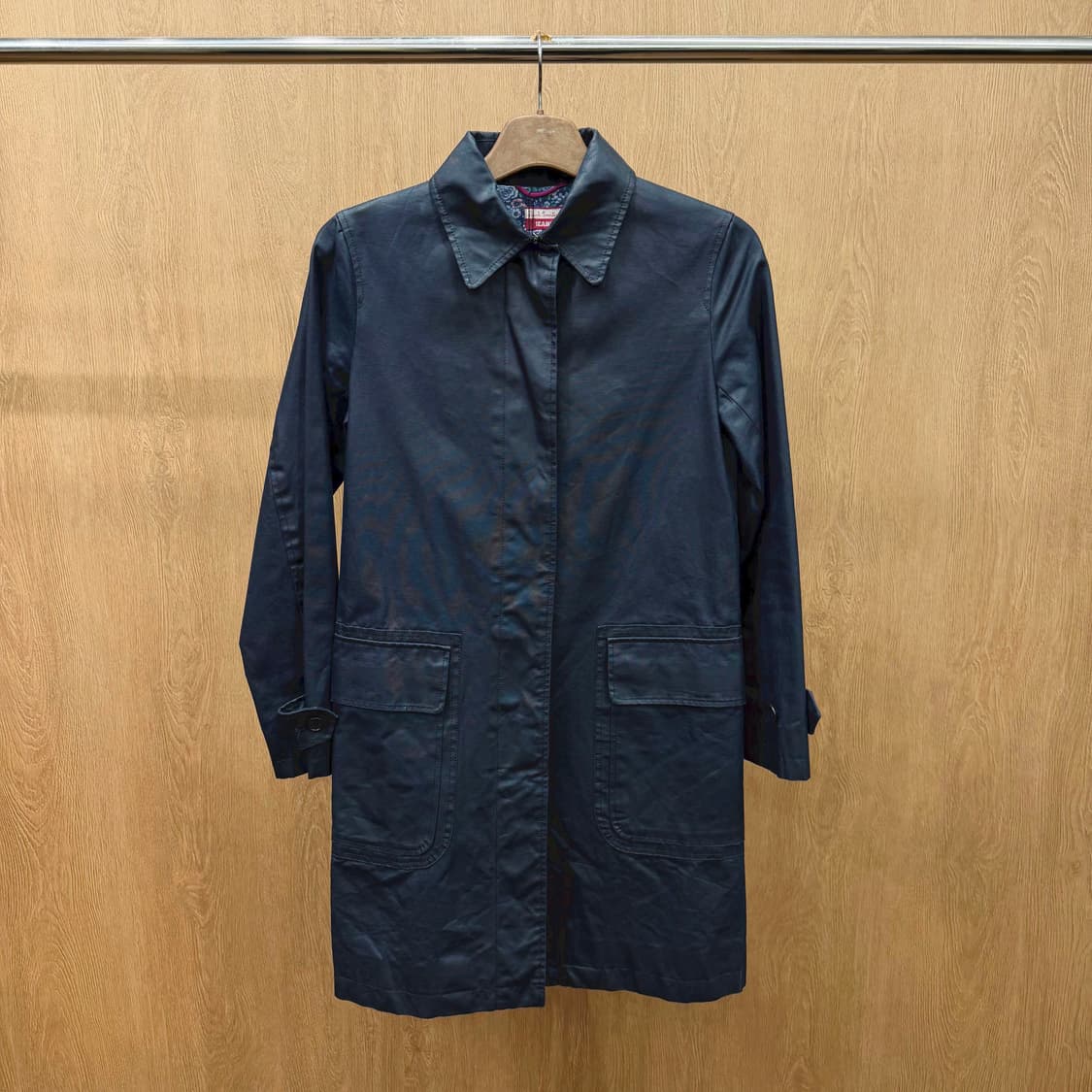 폴스미스 진스 싱글 브레스티드 코트 플라워 패턴 안감 포켓 디테일 네이비 상품이미지2